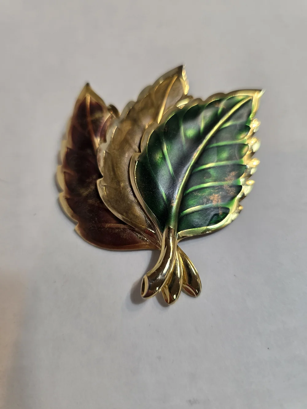 Green and Gold Leaf Brooch - Women Jewelry Brooches